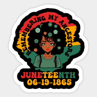 Juneteenth Celebrations through glasses of Bold Black Women Sticker